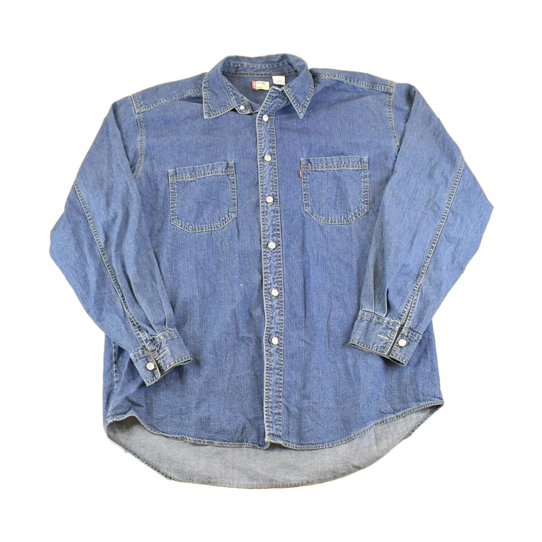 Vintage 1990s Levis Red Tab Denim Button Up Shirt Men's XL