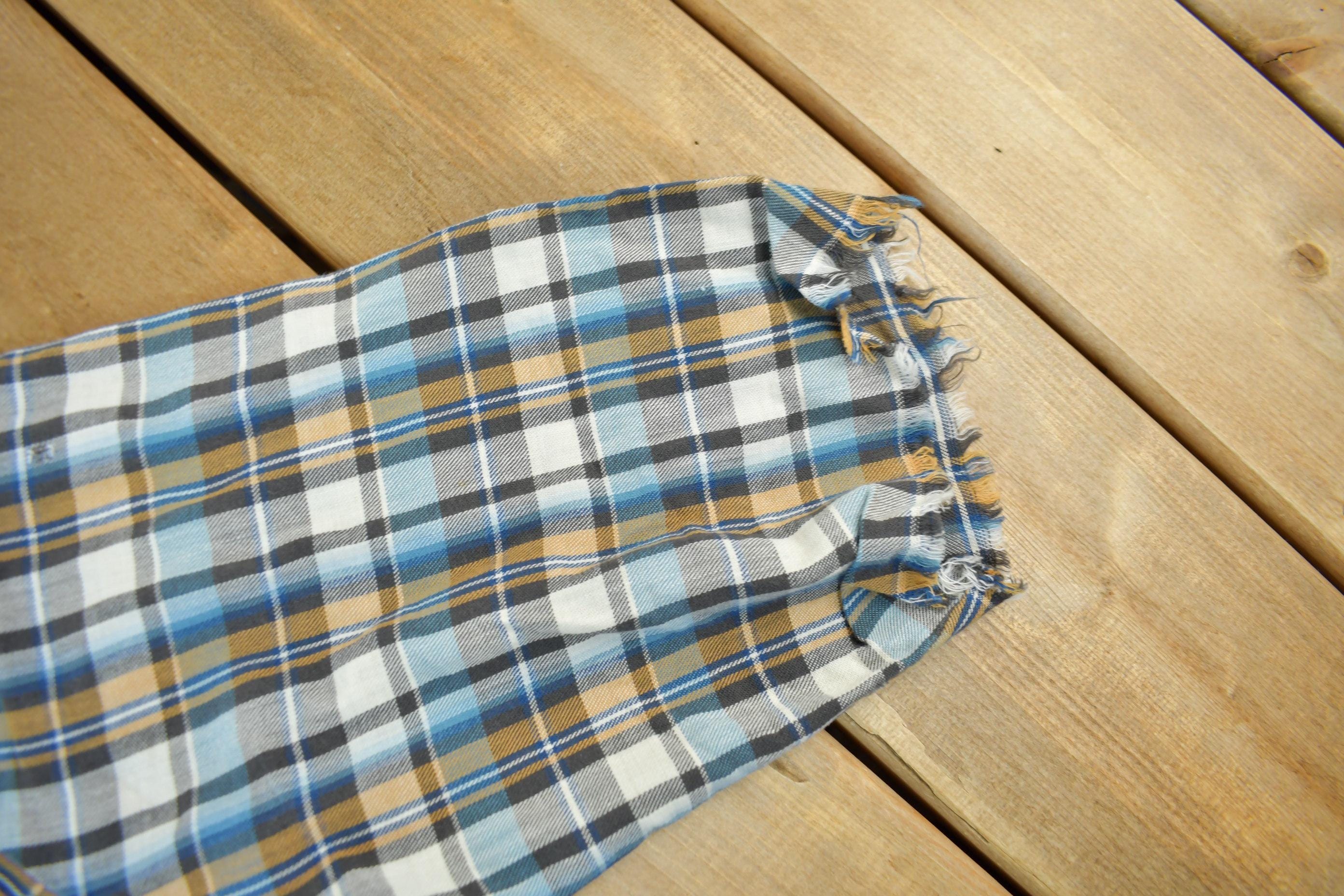 Vintage 1990s Levi's Western Wear Pearl Snap Plaid Button Up Shirt Men's Medium - Image 4