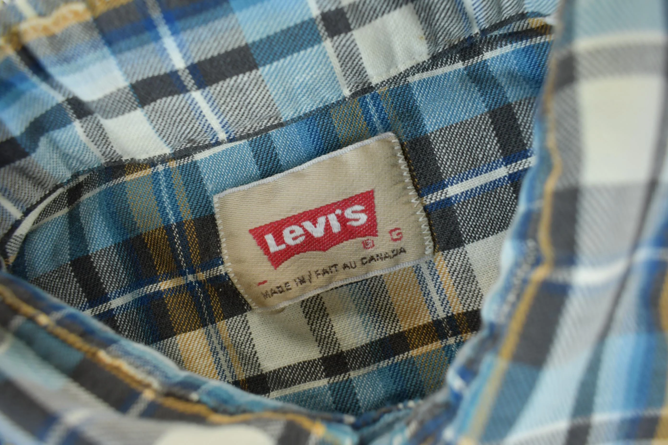 Vintage 1990s Levi's Western Wear Pearl Snap Plaid Button Up Shirt Men's Medium - Image 5