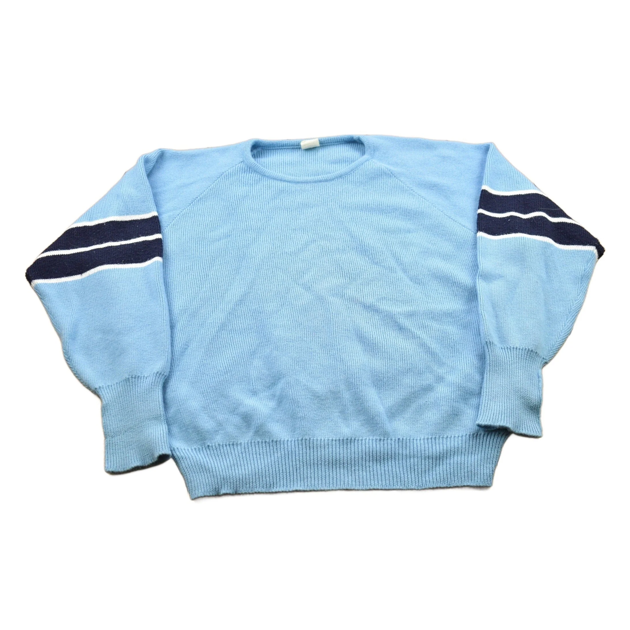 Vintage 1990s Light Blue 100% Wool Knit Sweater Men's XL