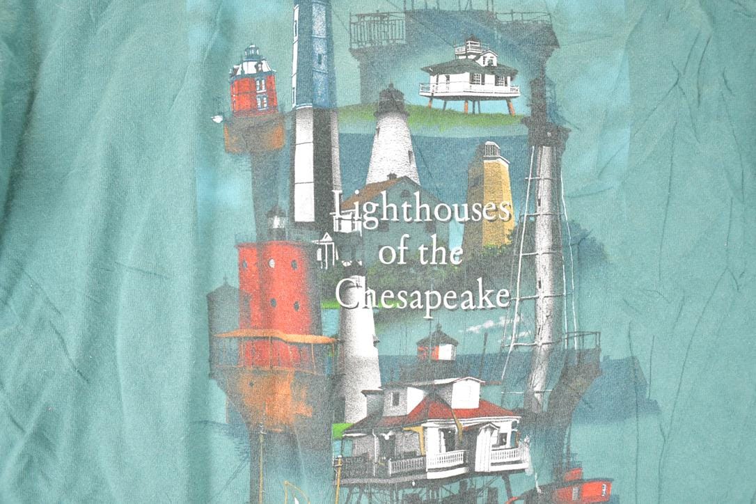 Vintage 1990s Lighthouses Of The Chesapeake Crewneck Sweatshirt Men's L - Image 3