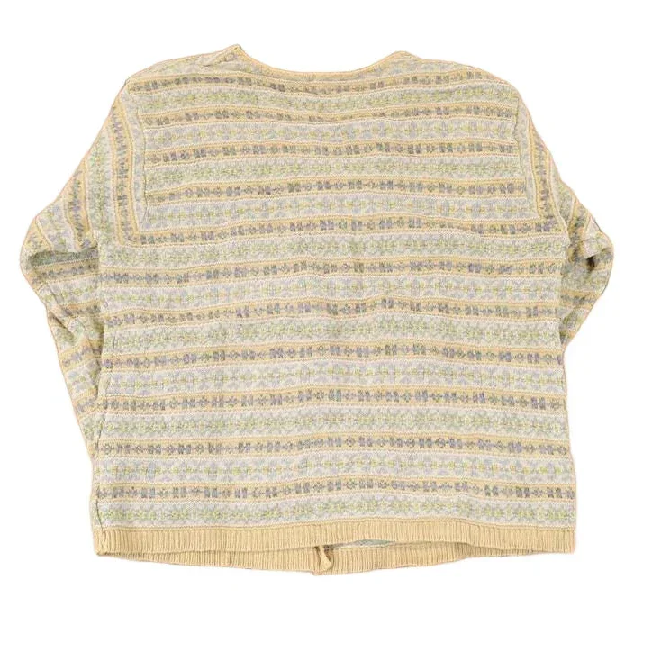 Vintage 1990s LL Bean Abstract Knit Cardigan Sweater Womens M - Image 2