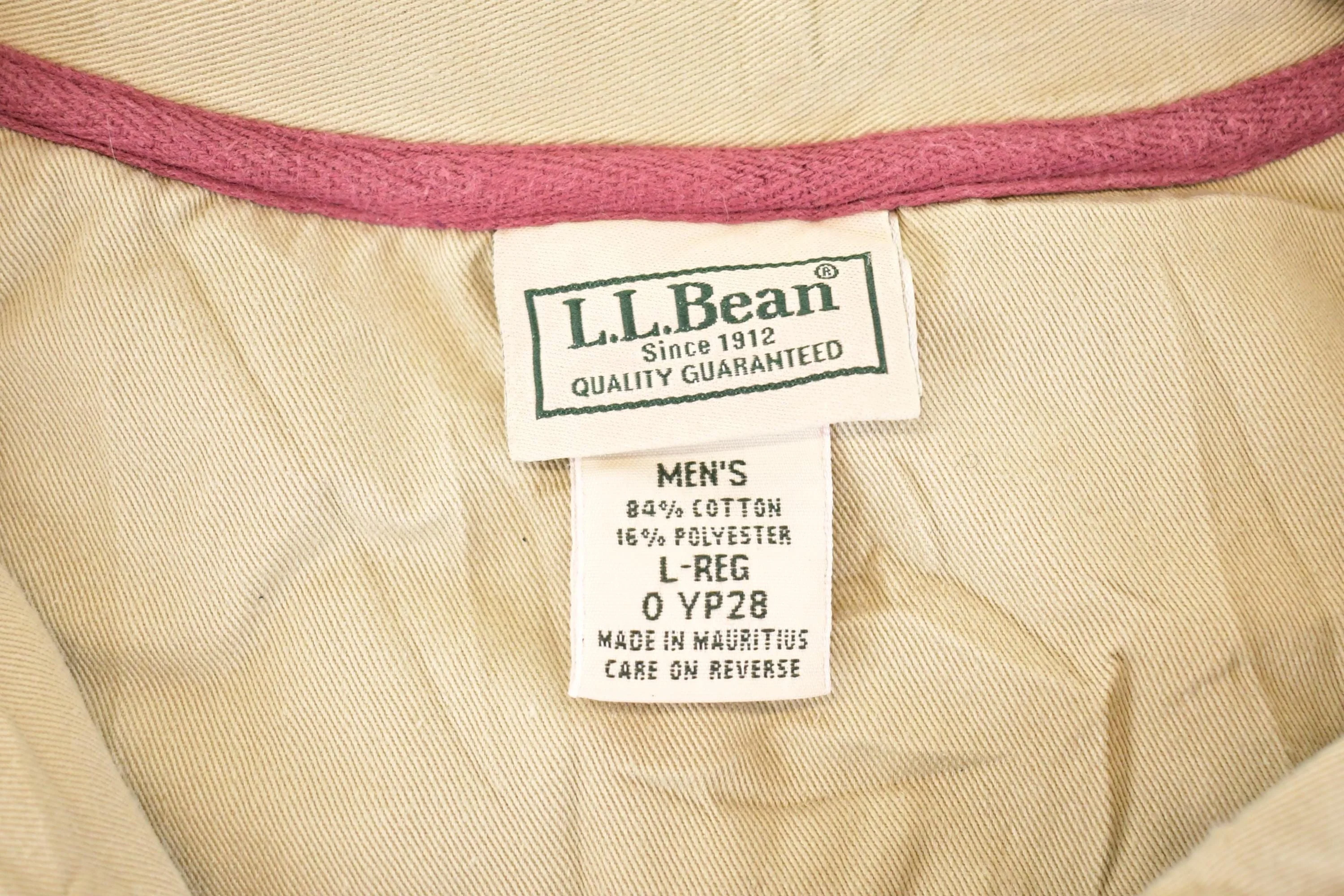 Vintage 1990s LL Bean Quarter Zip Striped Rugby Shirt Men's L - Image 4