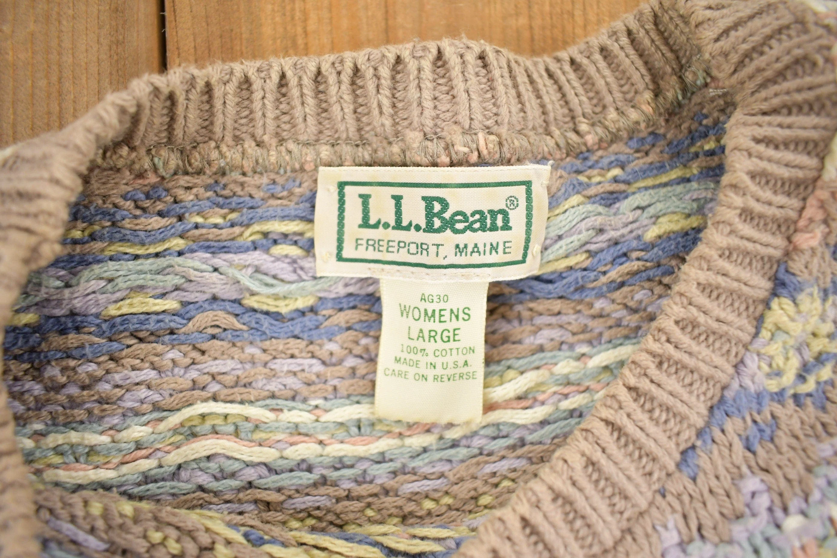 Vintage 1990s LL Bean Women's Knit Crewneck Sweater Women's M - Image 4