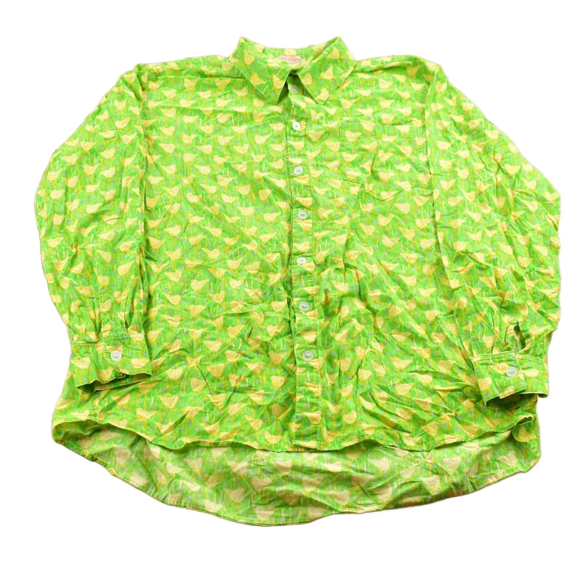 Vintage 1990s Lloyd Johnson Duckling Pattern Button Up Shirt Men's XL