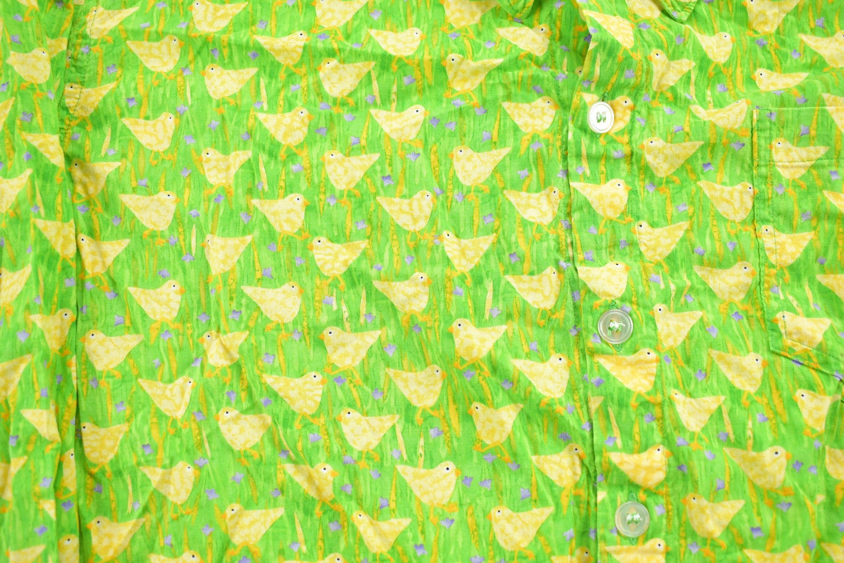 Vintage 1990s Lloyd Johnson Duckling Pattern Button Up Shirt Men's XL - Image 4
