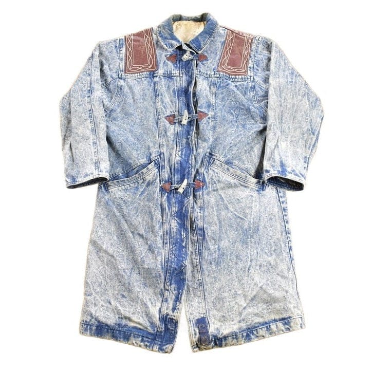 Vintage 1990s Long Denim Denim Jean Jacket Men's Large