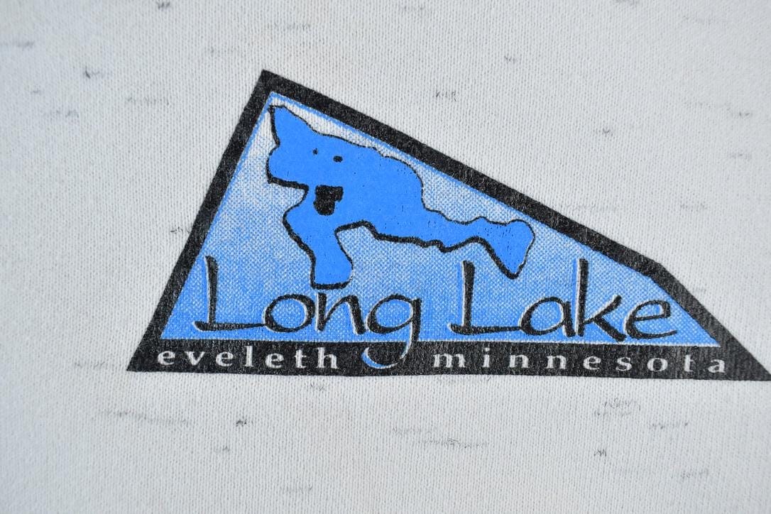 Vintage 1990s Long Lake Eveleth Minnesota Crewneck Sweatshirt Made In USA Men's Large - Image 3