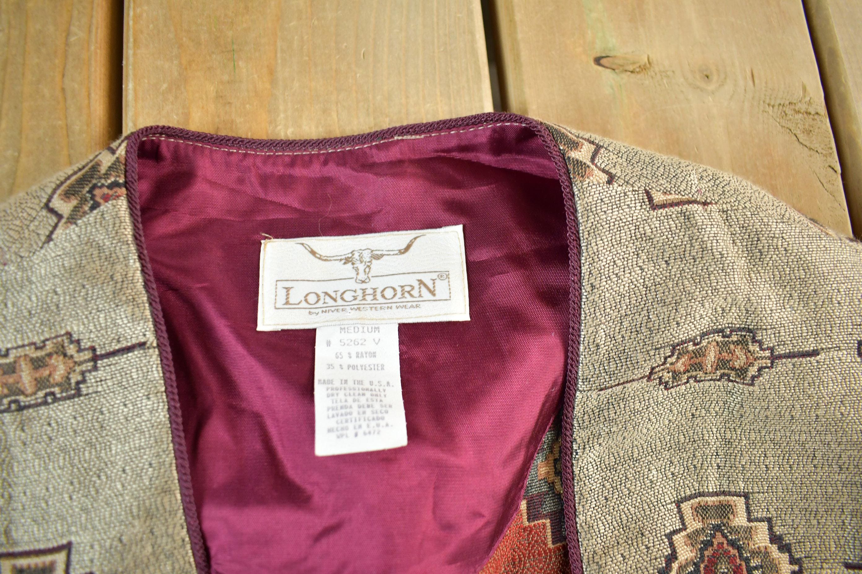 Vintage 1990s Longhorn Western Aztec Vest Women's M - Image 4