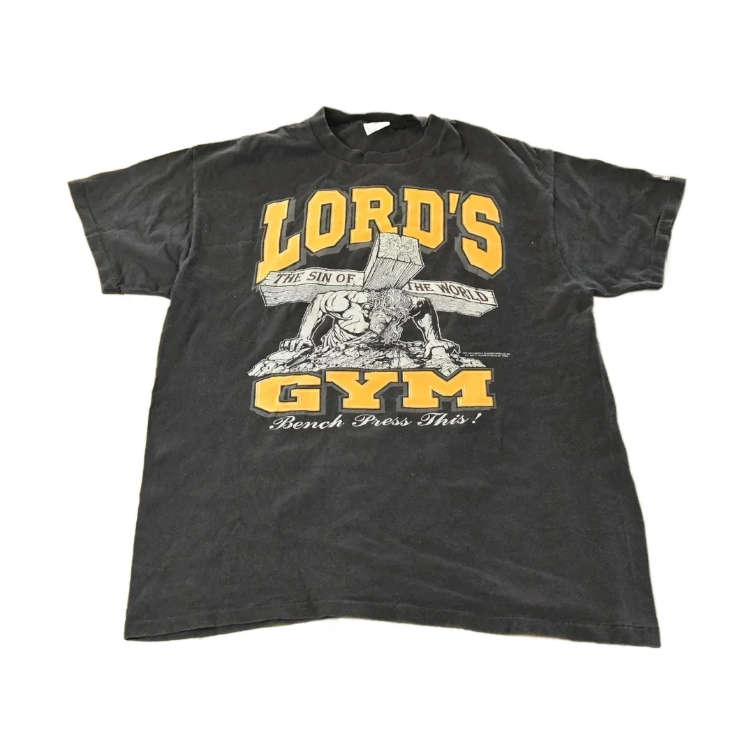 Vintage 1990s Lord's Gym Graphic Living Epistles T-Shirt Men's L