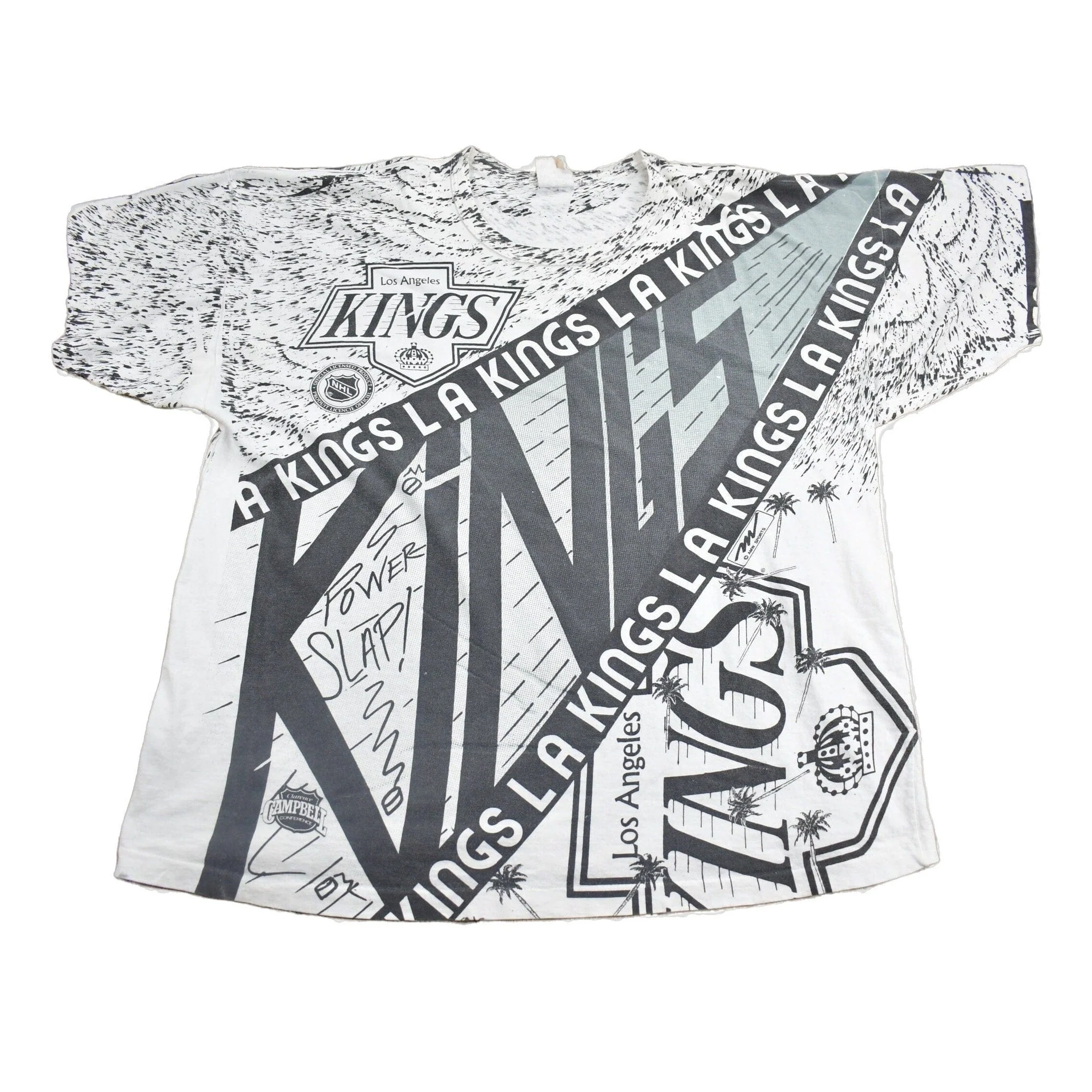 Vintage 1990s Los Angeles Kings NHL All Over Print Graphic T-Shirt Men's 2XL