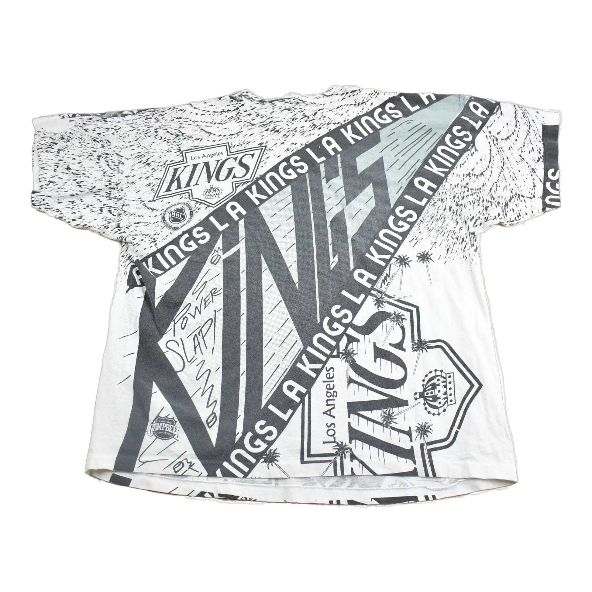 Vintage 1990s Los Angeles Kings NHL All Over Print Graphic T-Shirt Men's 2XL - Image 2