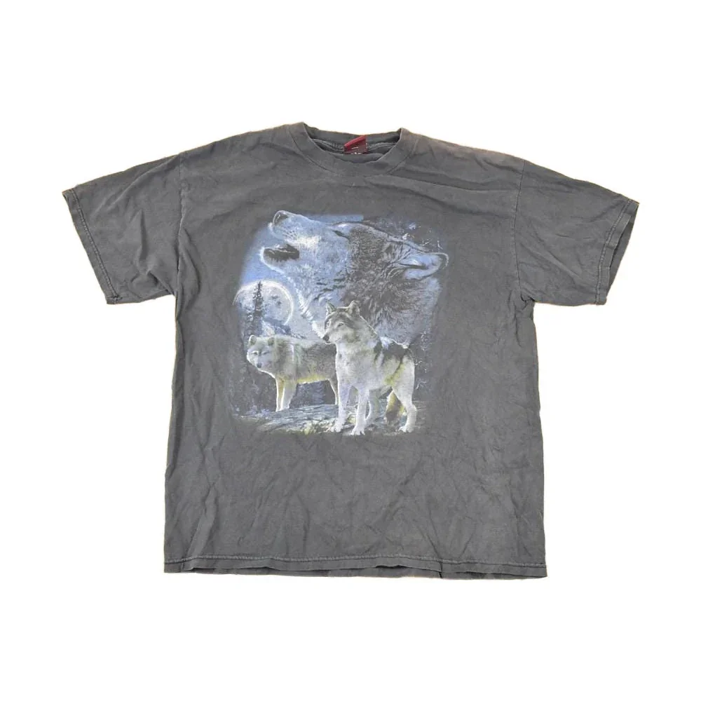 Vintage 1990s Lost Creek Howling Wolves Outdoorsman Souvenir T-Shirt Men's L
