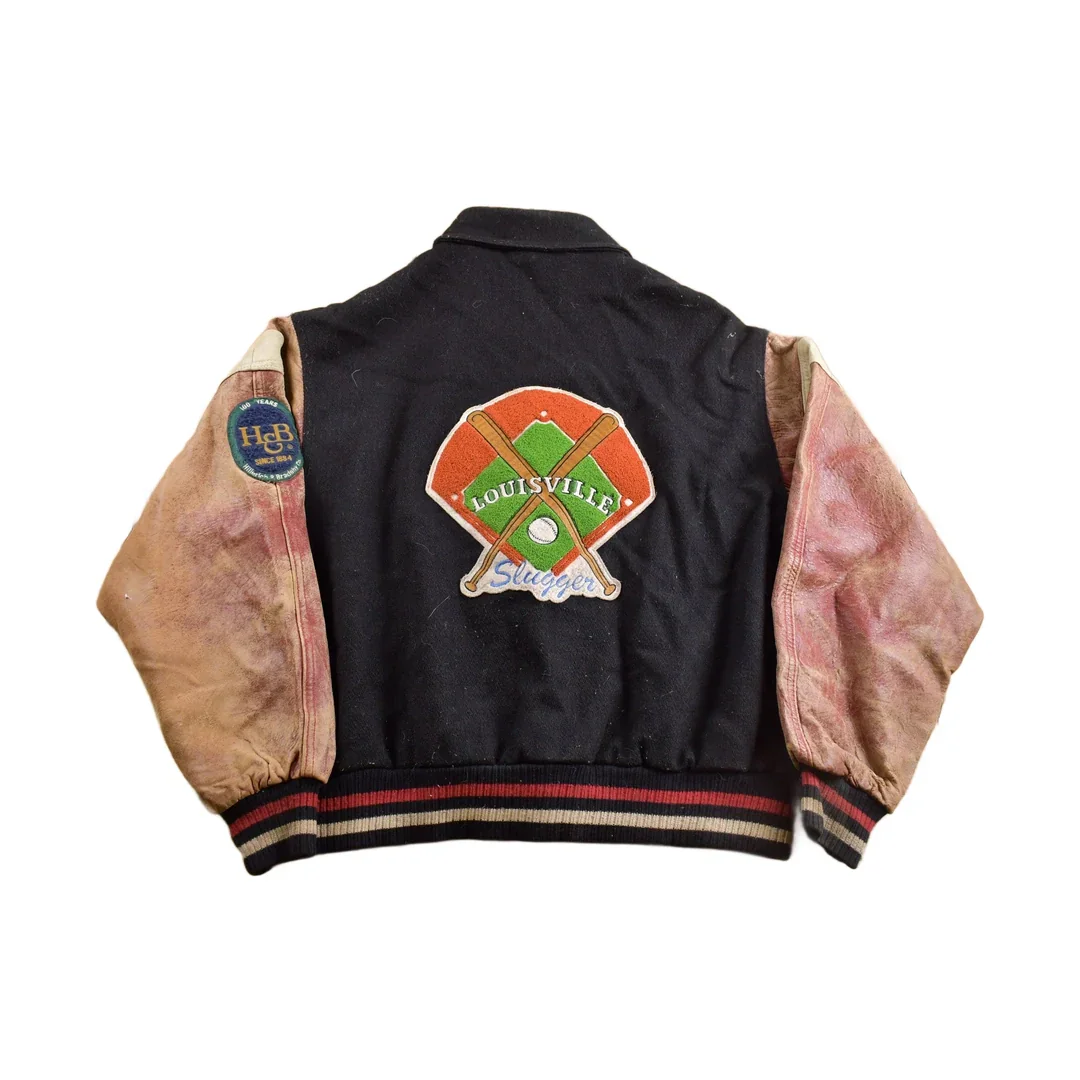 Vintage 1990s Louisville Slugger Baseball Leather Varsity Jacket Men's XL