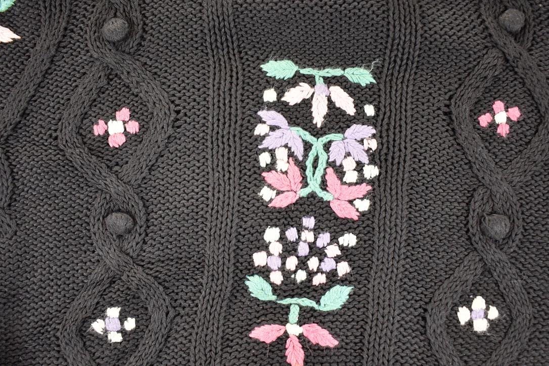 Vintage 1990s Maggie Lawrence Chunky Cable Knit Mock Neck Sweater Women's L - Image 3