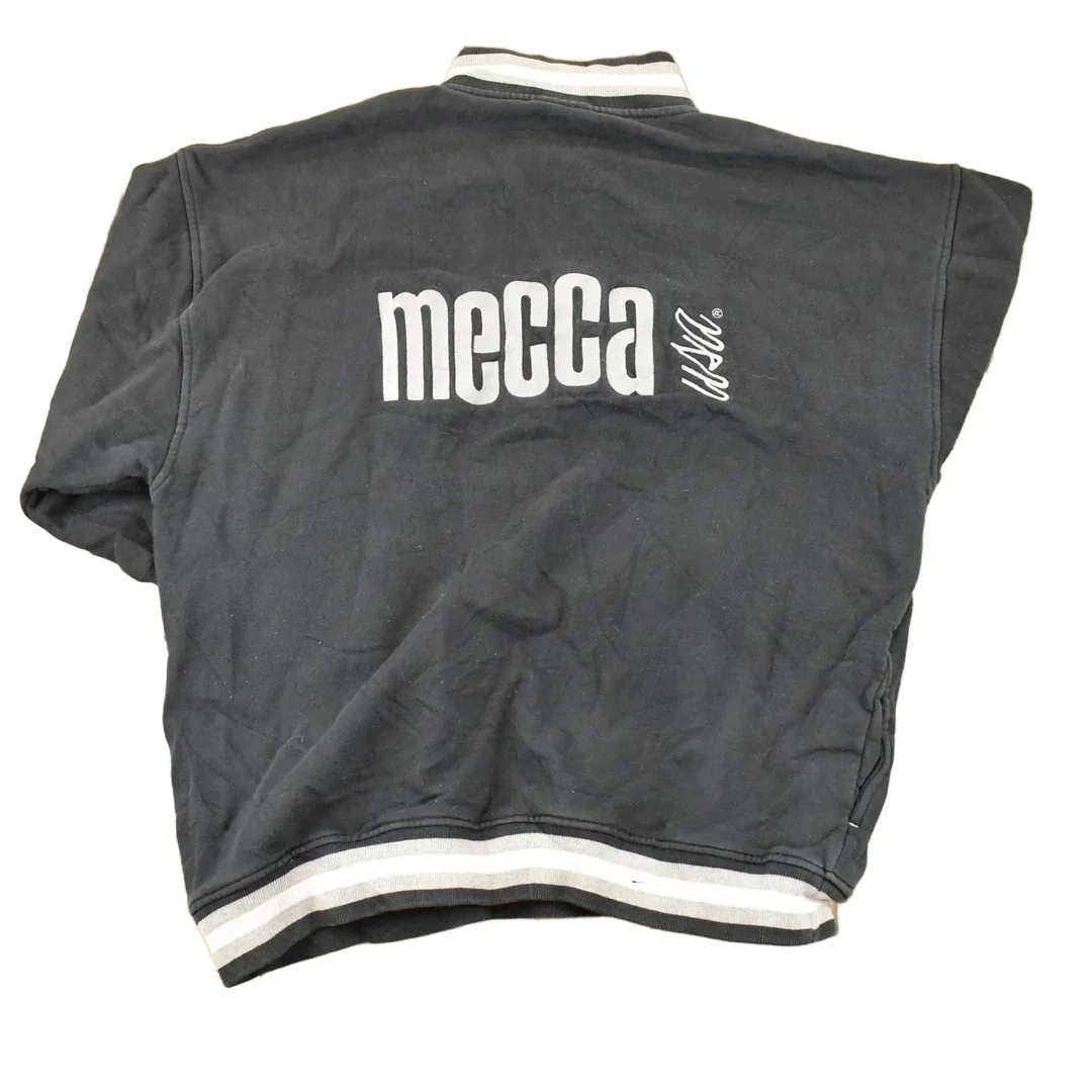 Vintage 1990s Mecca Embroidered Quarter Zip Hip Hop Sweatshirt Mens L - Image 2
