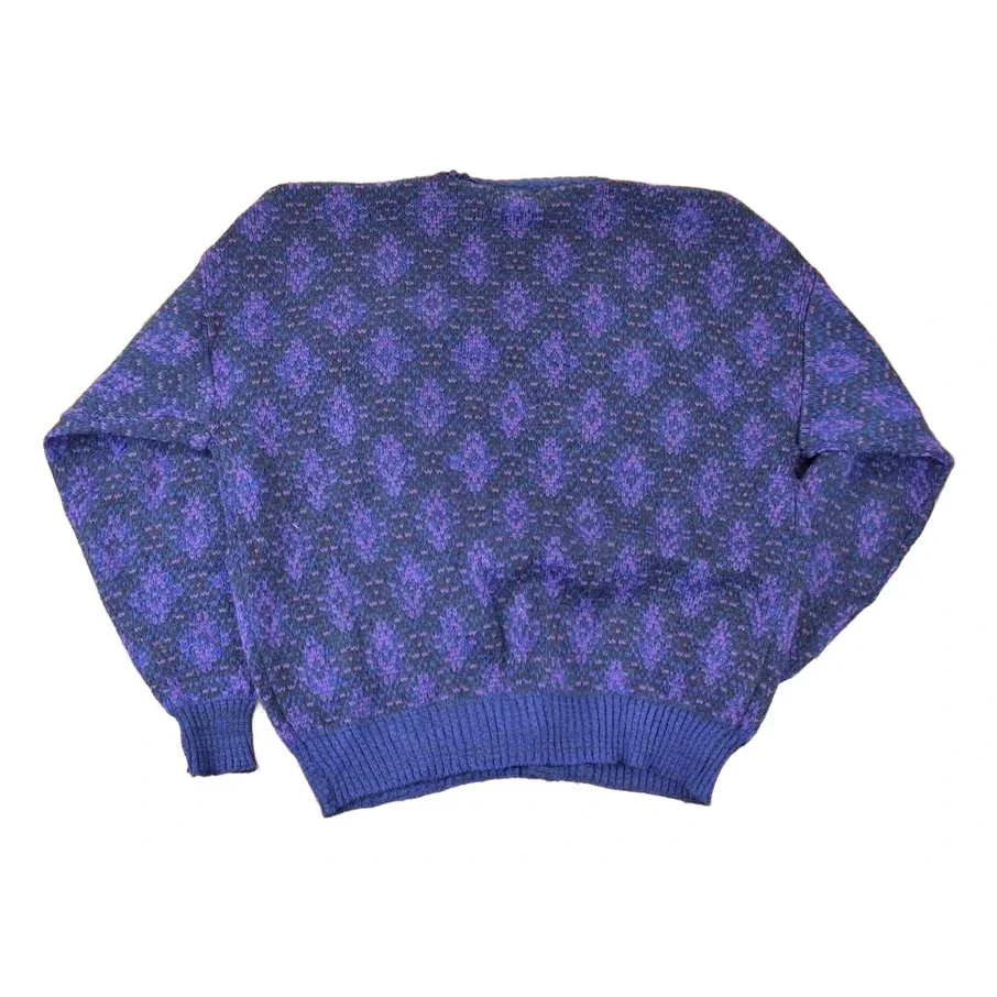 Vintage 1990s Melange Abstract Knit Cardigan Sweater Women's XL - Image 2