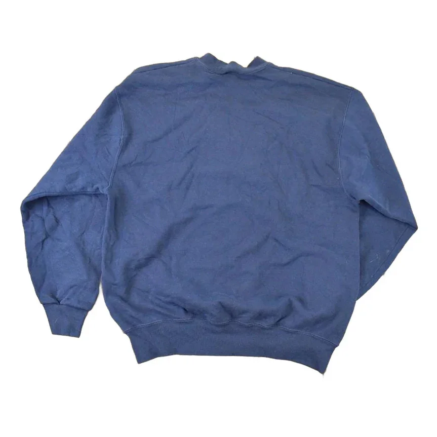 Vintage 1990s Members Mark Blank Navy Crewneck Sweatshirt Mens L - Image 2