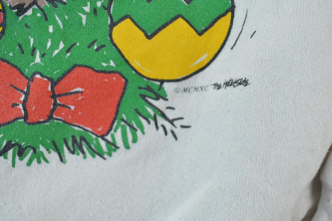 Vintage 1990s Merry Moosement Crewneck Sweatshirt Made In USA - Image 4