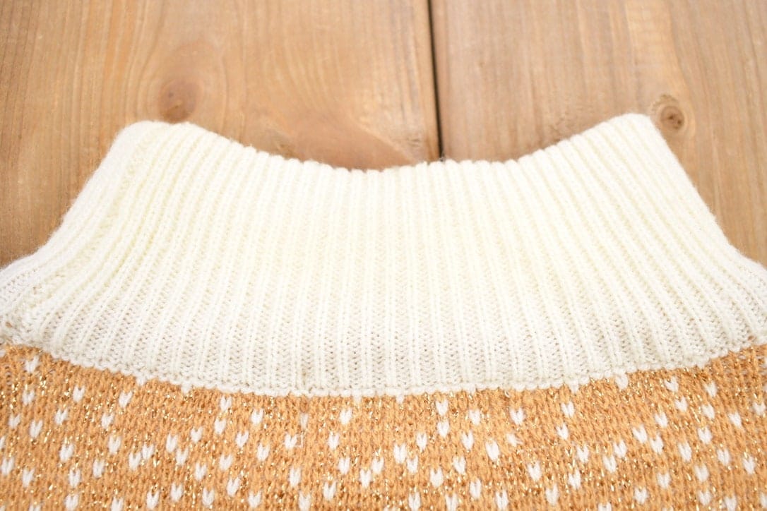 Vintage 1990s Messages Knitted Turtleneck Sweater Men's MMen's Medium - Image 4