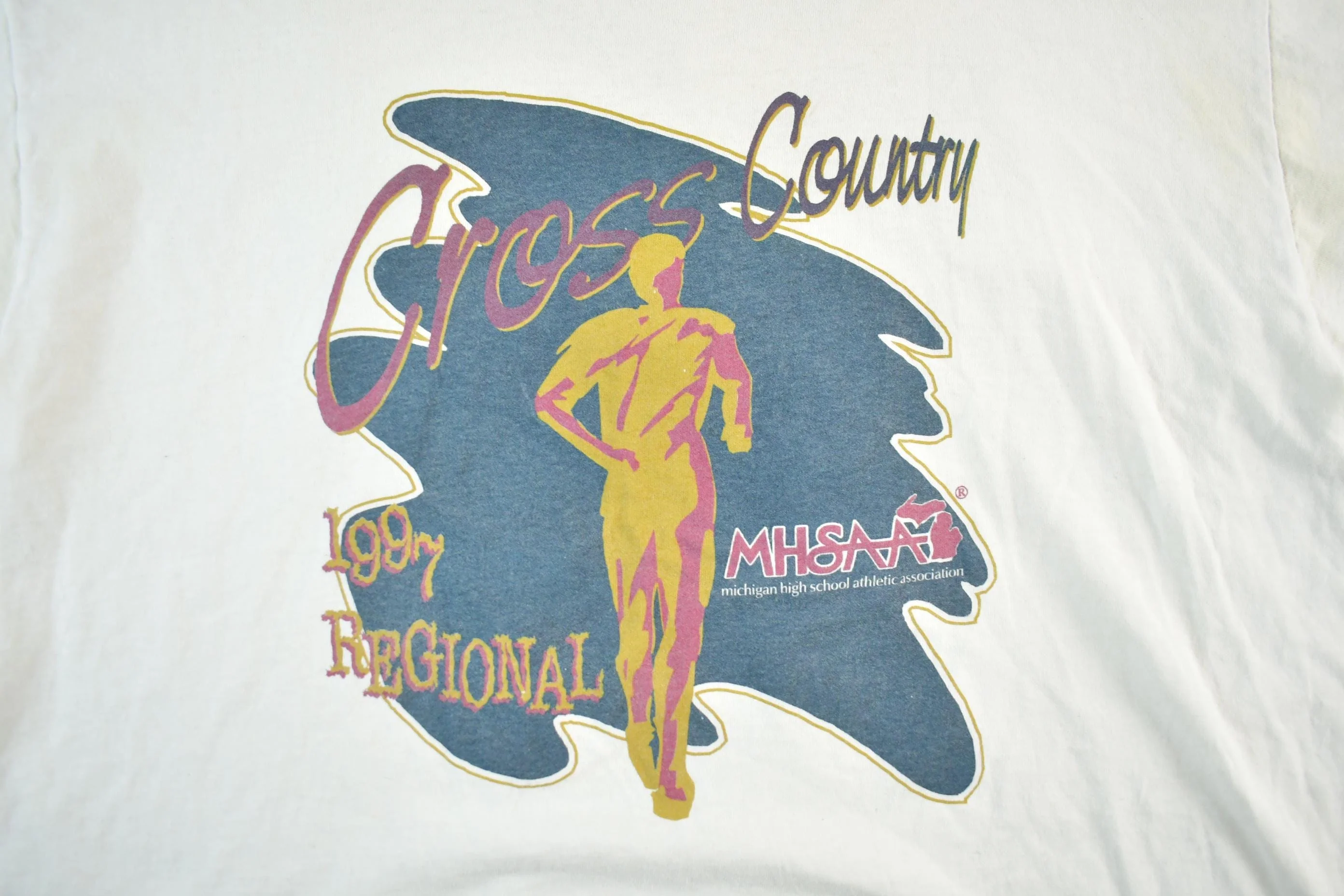 Vintage 1990s MHSAA Cross Country Regionals Running T Shirt Mens XL - Image 3