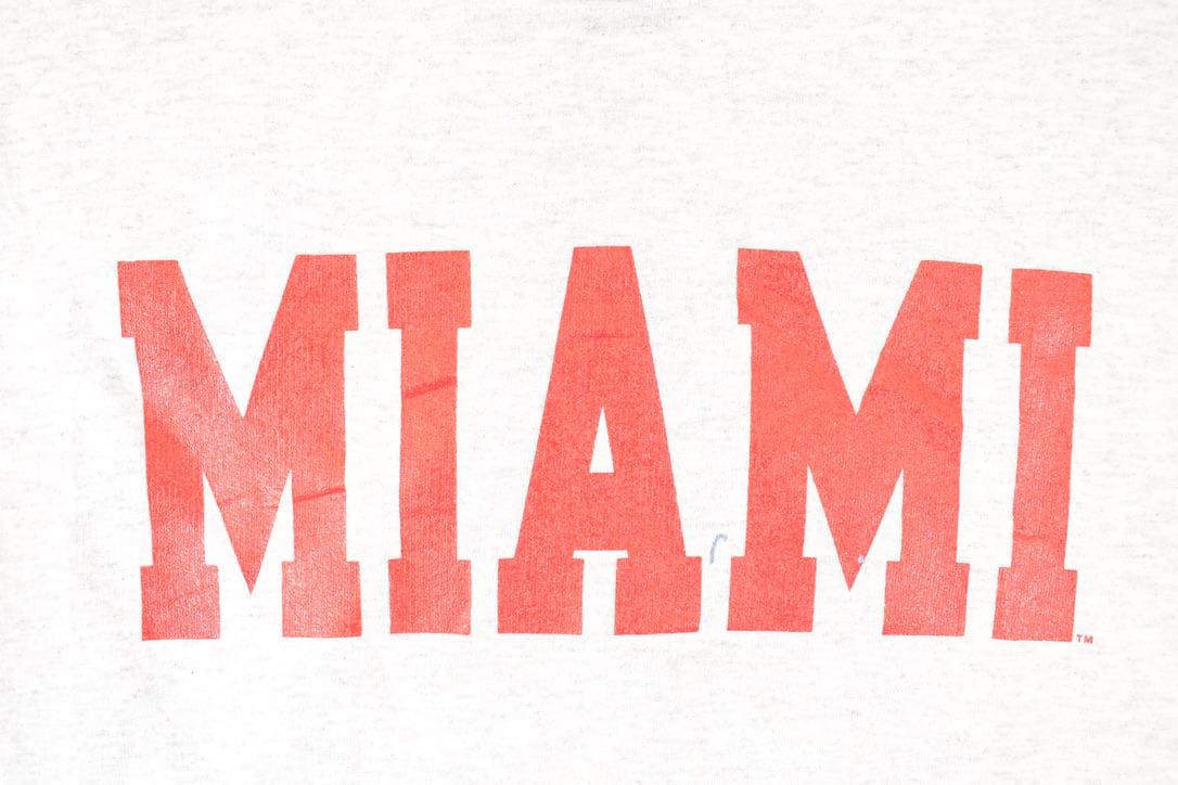 Vintage 1990s Miami Block Letter Bold Font Graphic Print Crewneck Sweatshirt Mens M - Image 3