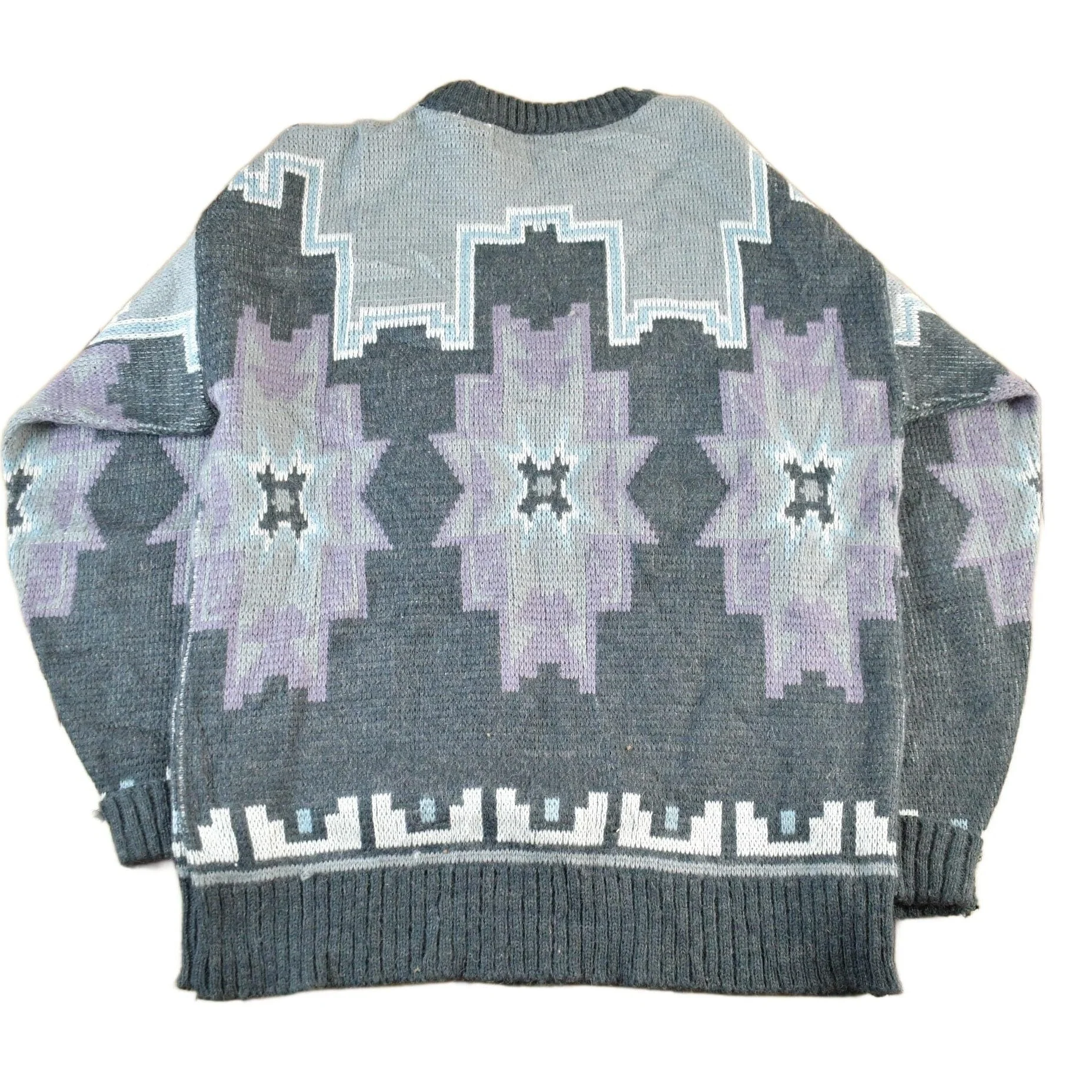 Vintage 1990s Michael Gerald Abstract Knit Sweater Men's Medium - Image 2