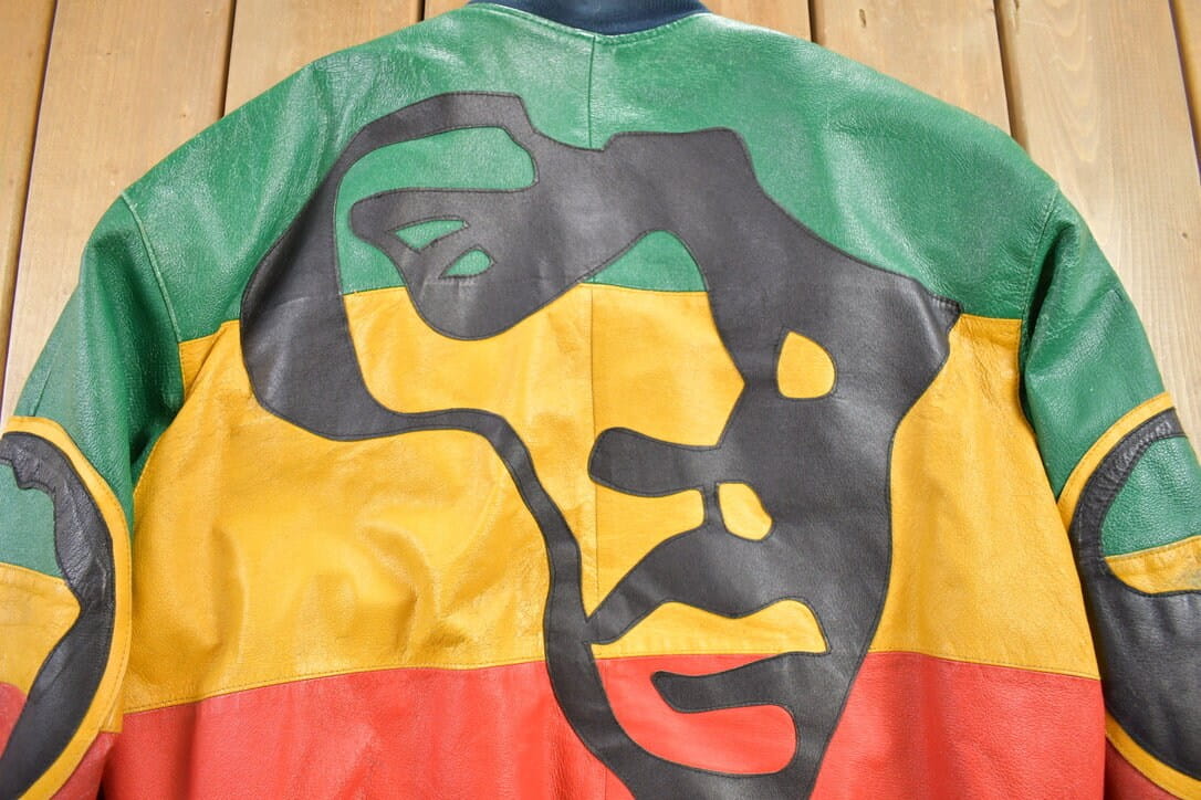 Vintage 1990s Michael Hoban Whermi Africa Themed Leather Jacket - Image 5