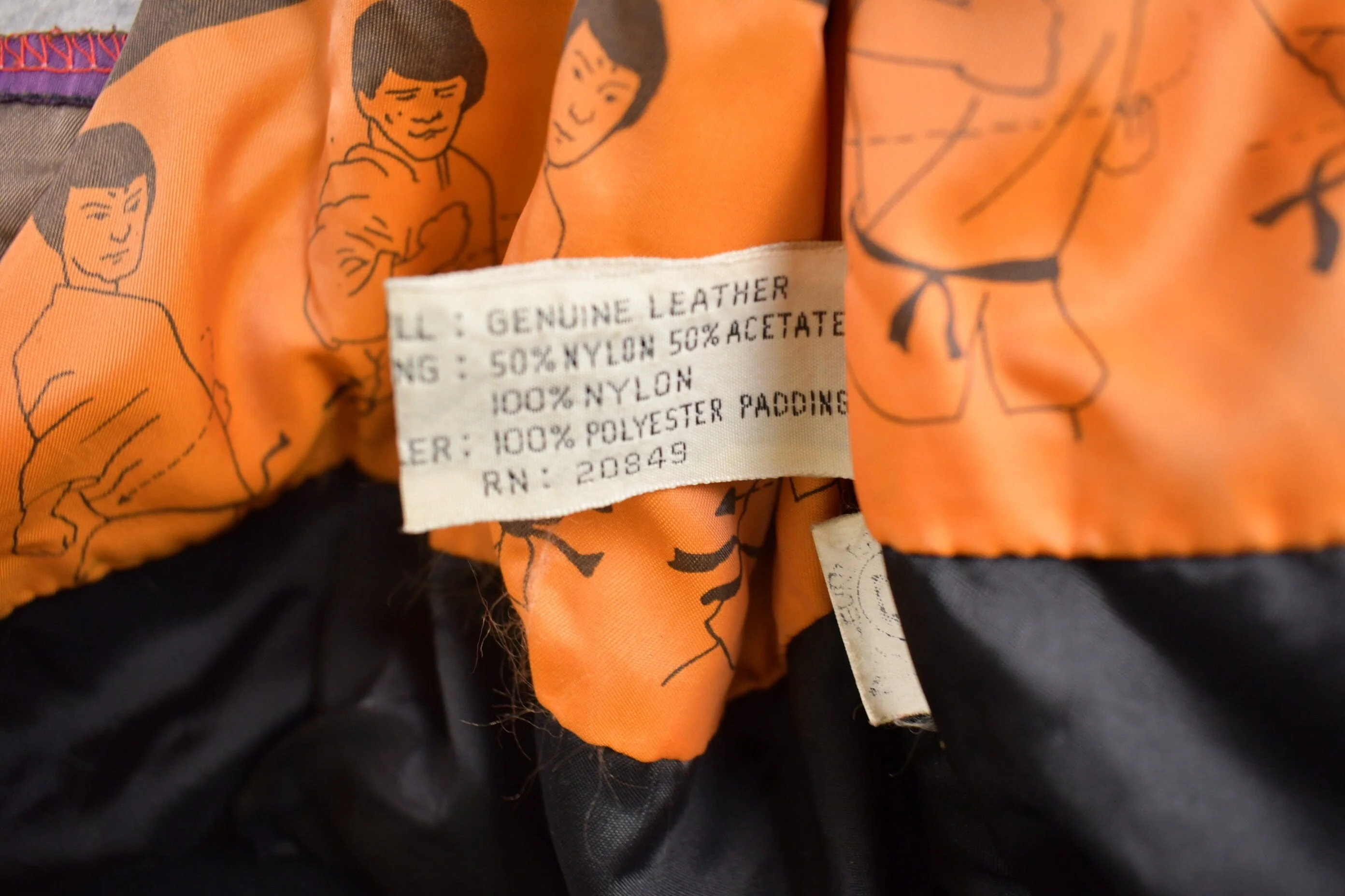 Vintage 1990s Micheal Hoban Martial Arts Patchwork Leather Jacket Men's XL - Image 9