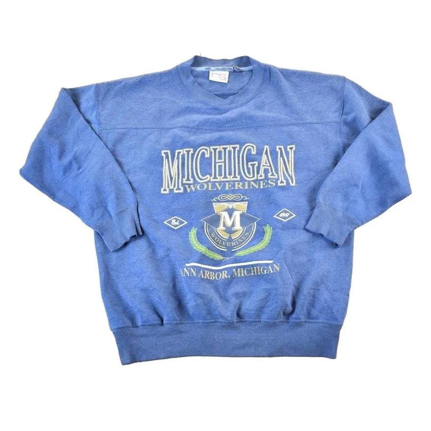 Vintage 1990s Michigan Wolverines University Crewneck Mens XL