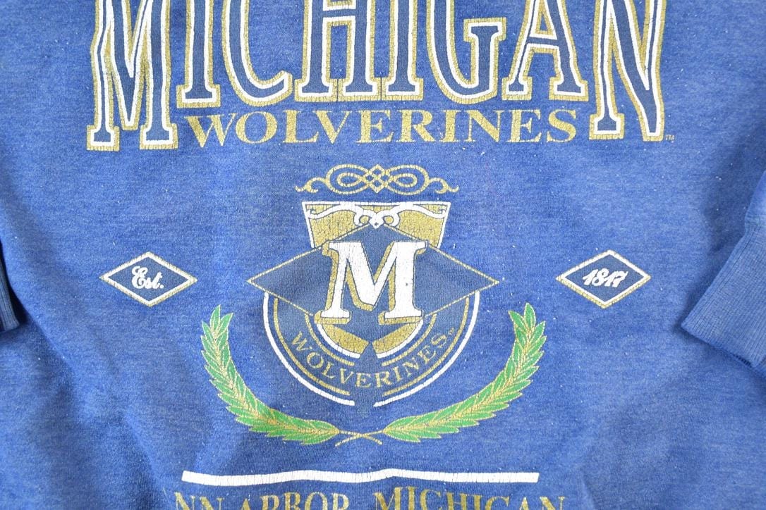 Vintage 1990s Michigan Wolverines University Crewneck Mens XL - Image 3