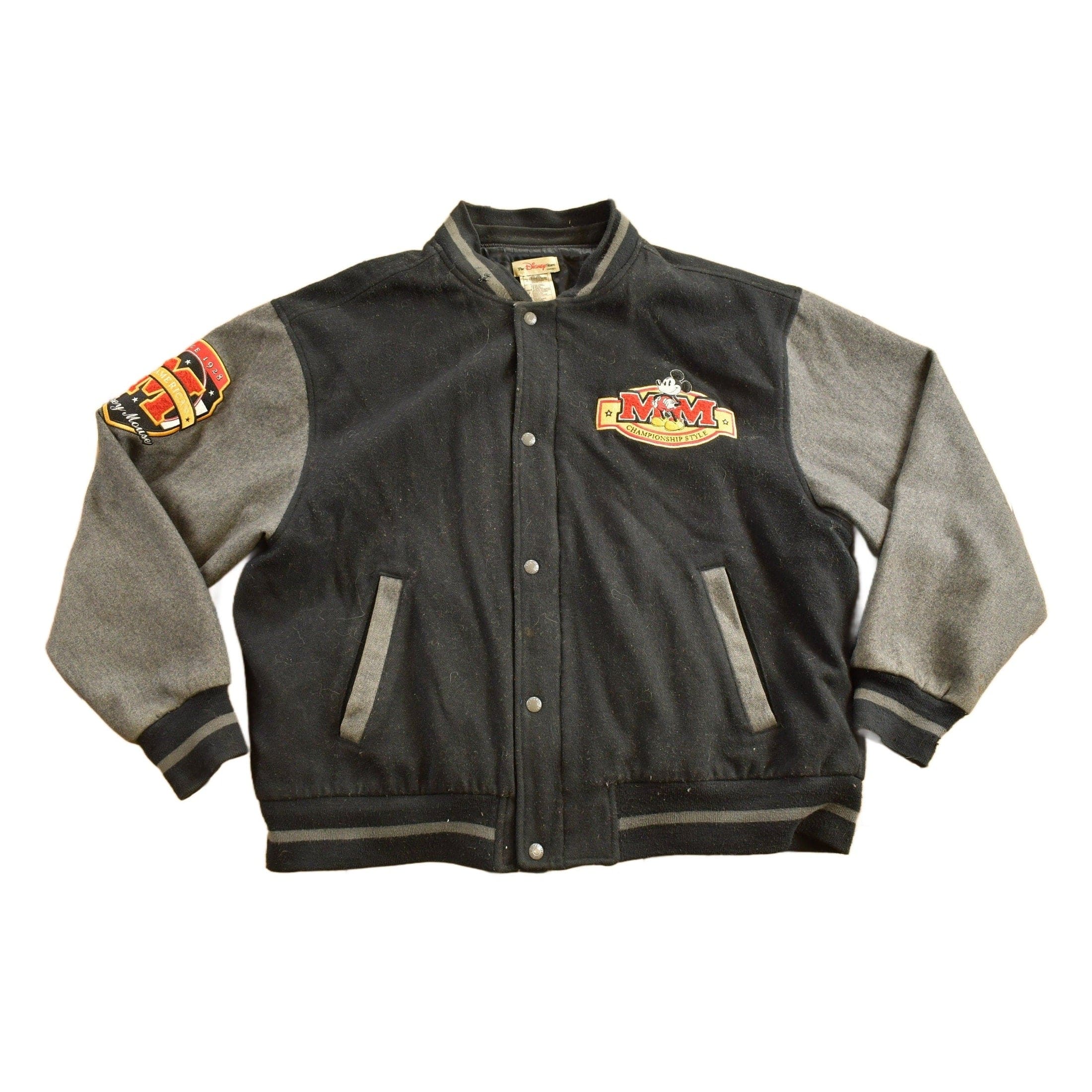 Vintage 1990s Mickey Embroidered Disney Varsity Jacket Men's Large