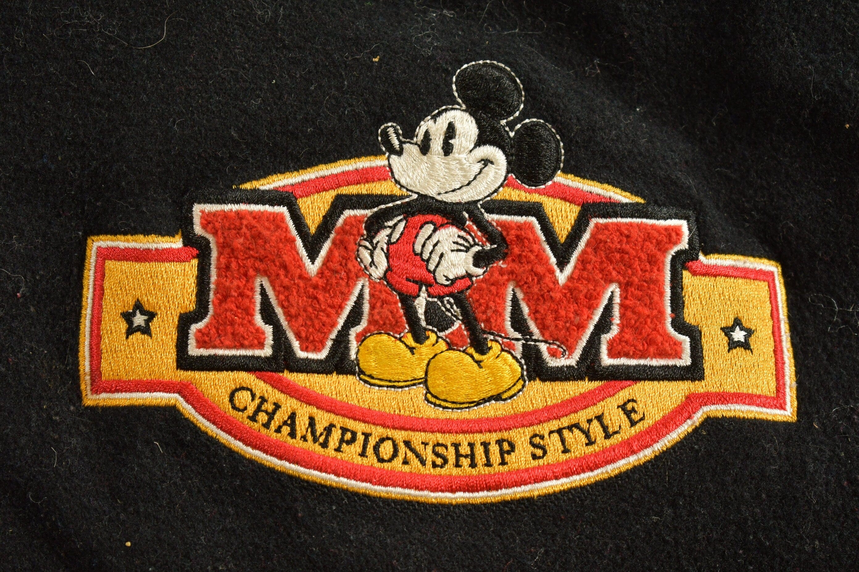 Vintage 1990s Mickey Embroidered Disney Varsity Jacket Men's Large - Image 3