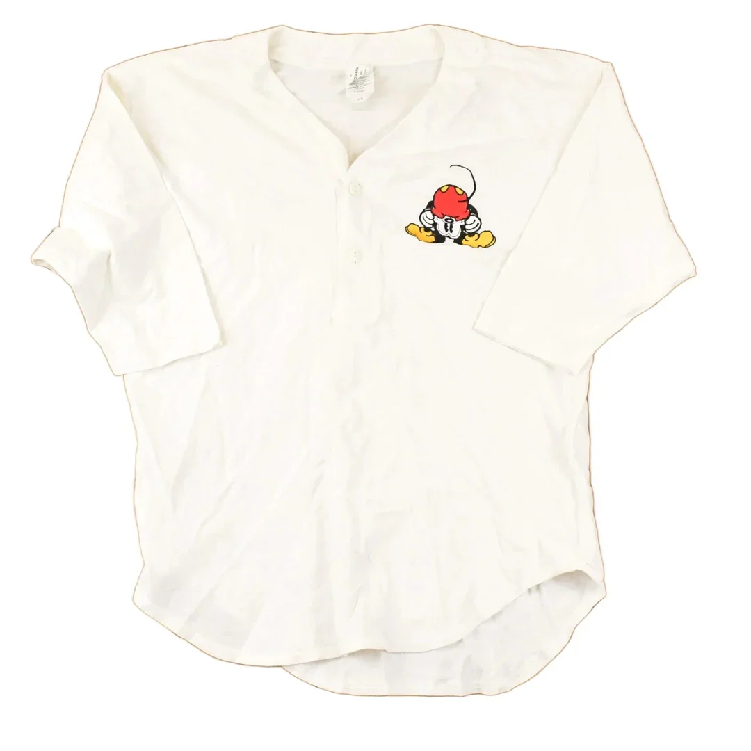 Vintage 1990s Mickey Mouse Embroidered Button Up Disney Shirt Men's L
