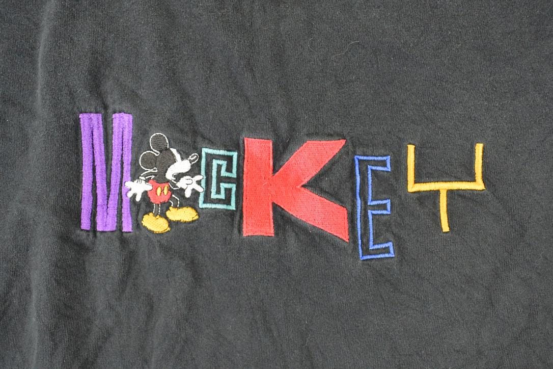 Vintage 1990s Mickey Mouse Embroidered Disney T-Shirt Men's L - Image 3