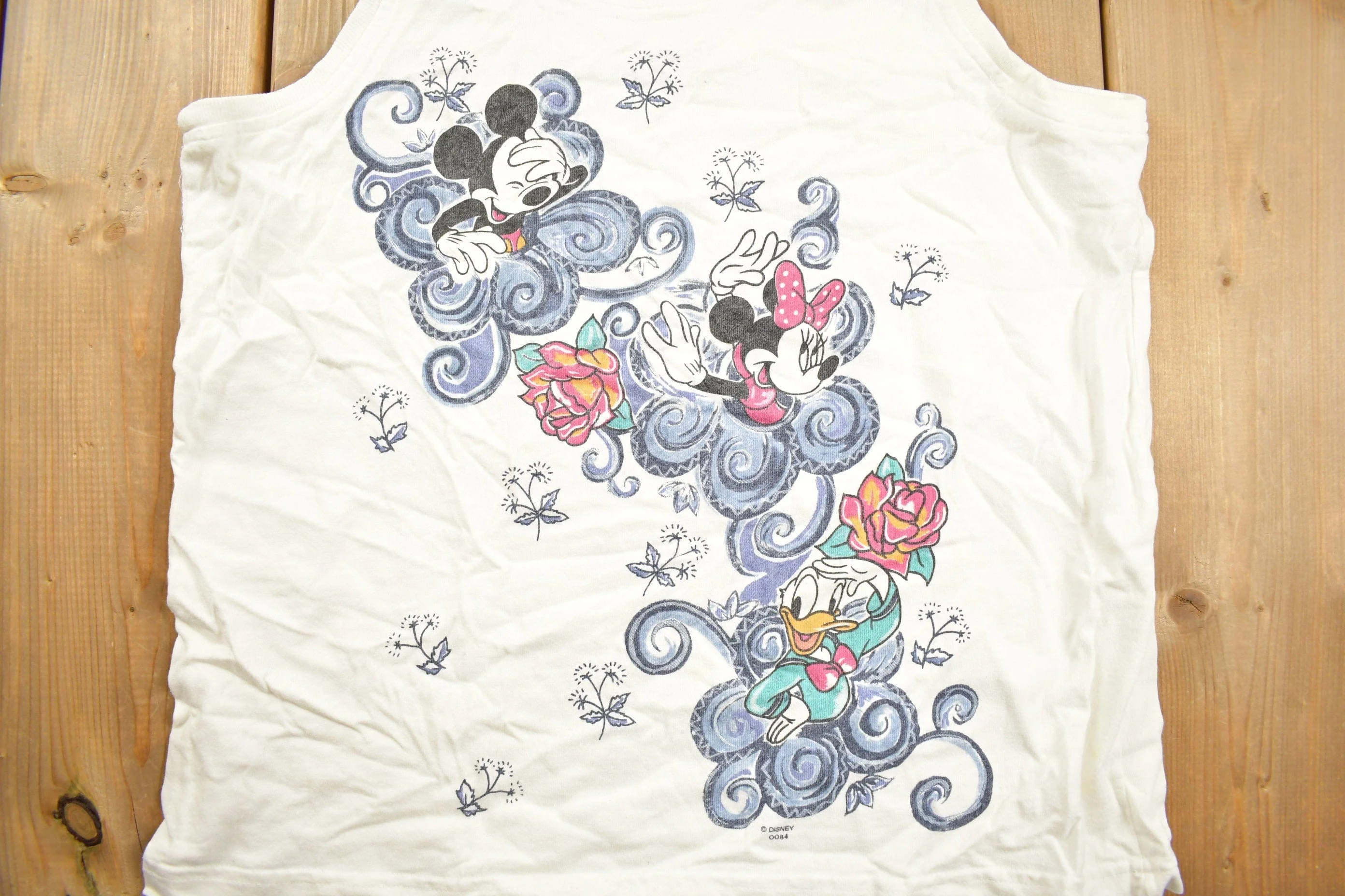 Vintage 1990s Mickey Unlimited Sunflower Theme Tank Top Shirt Men's XS - Image 3