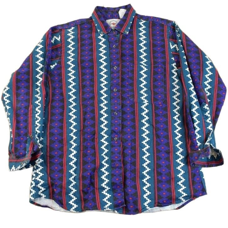 Vintage 1990s Mid-West Garment Co South Western Cowboy Style Button Up Shirt Men's Large