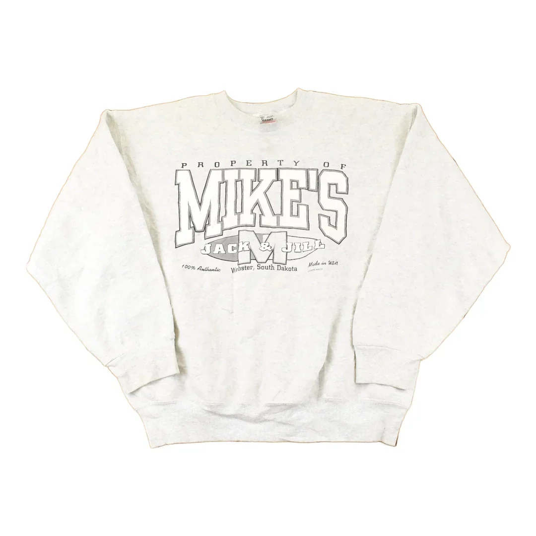 Vintage 1990s Mikes Jack N Jill Graphic Print Crewneck Sweatshirt Mens L