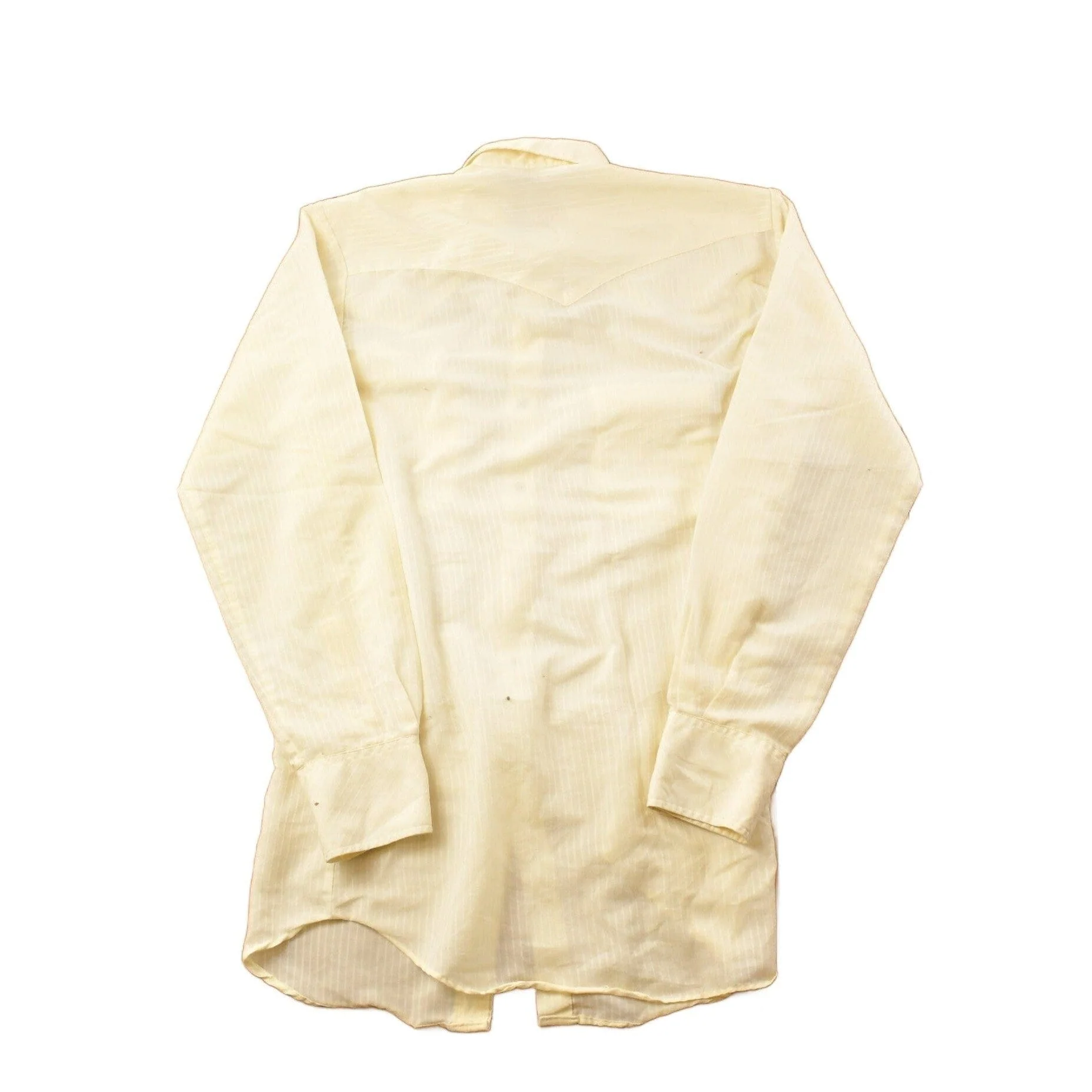 Vintage 1990s Miller Westernwear Blank Yellow Button Up Shirt Men's Large - Image 2