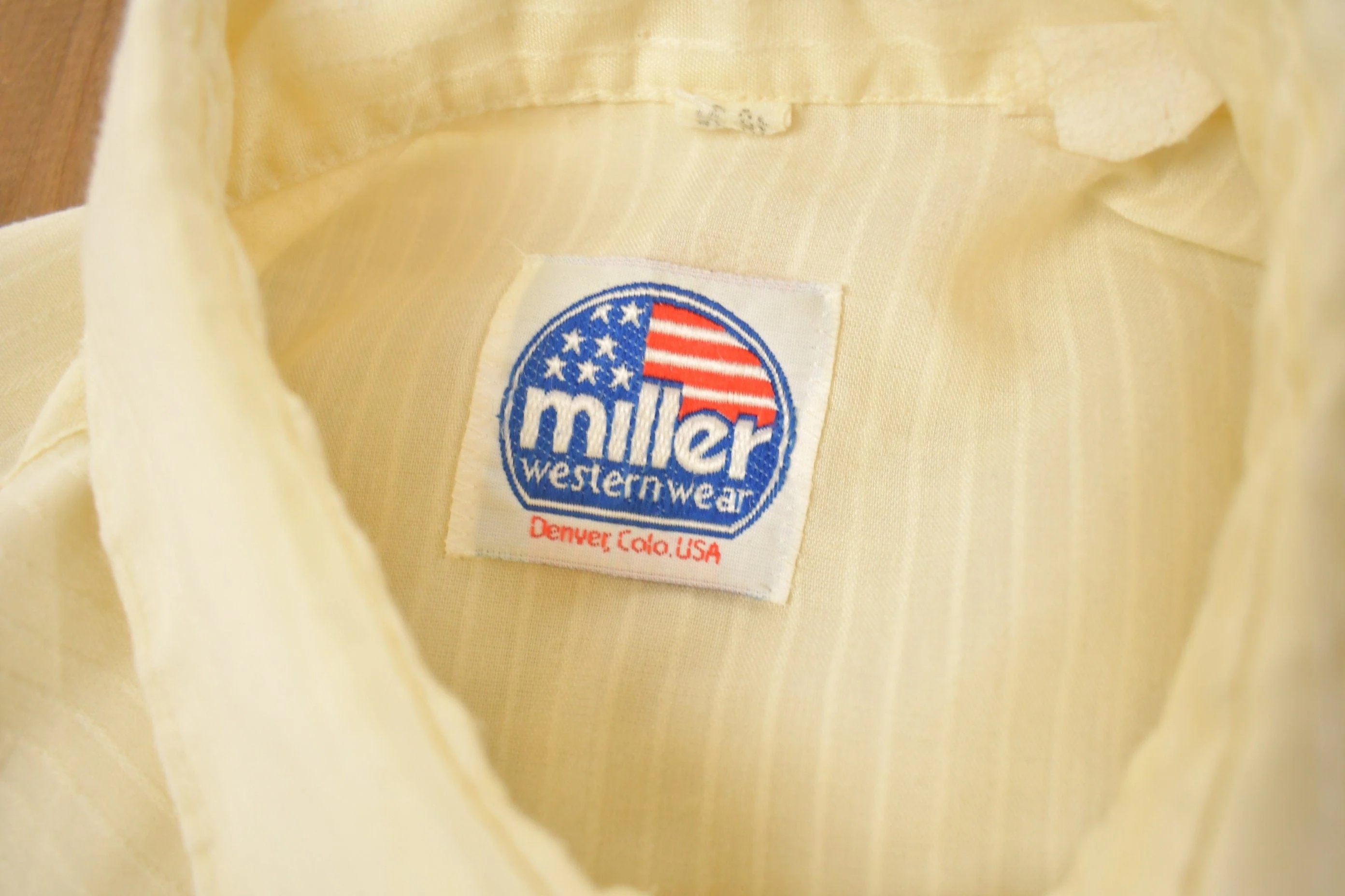 Vintage 1990s Miller Westernwear Blank Yellow Button Up Shirt Men's Large - Image 3