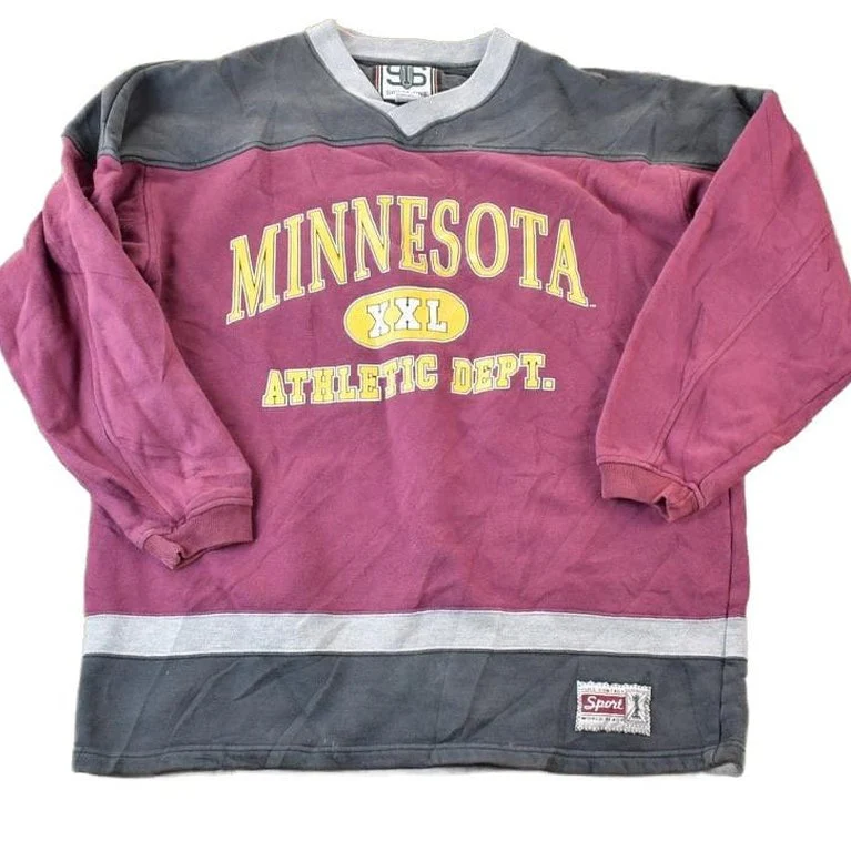 Vintage 1990s Minnesota Athletic Department Souvenir Heavyweight Crewneck Sweatshirt Made In USA Men's 2XL