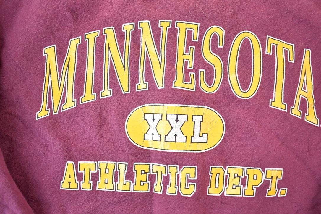 Vintage 1990s Minnesota Athletic Department Souvenir Heavyweight Crewneck Sweatshirt Made In USA Men's 2XL - Image 4