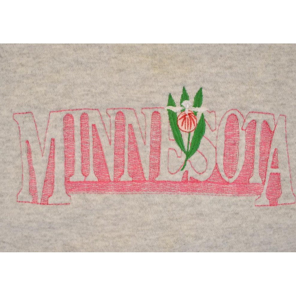 Vintage 1990s Minnesota Double Collar Embroidered Crewneck Sweatshirt Women's L - Image 3