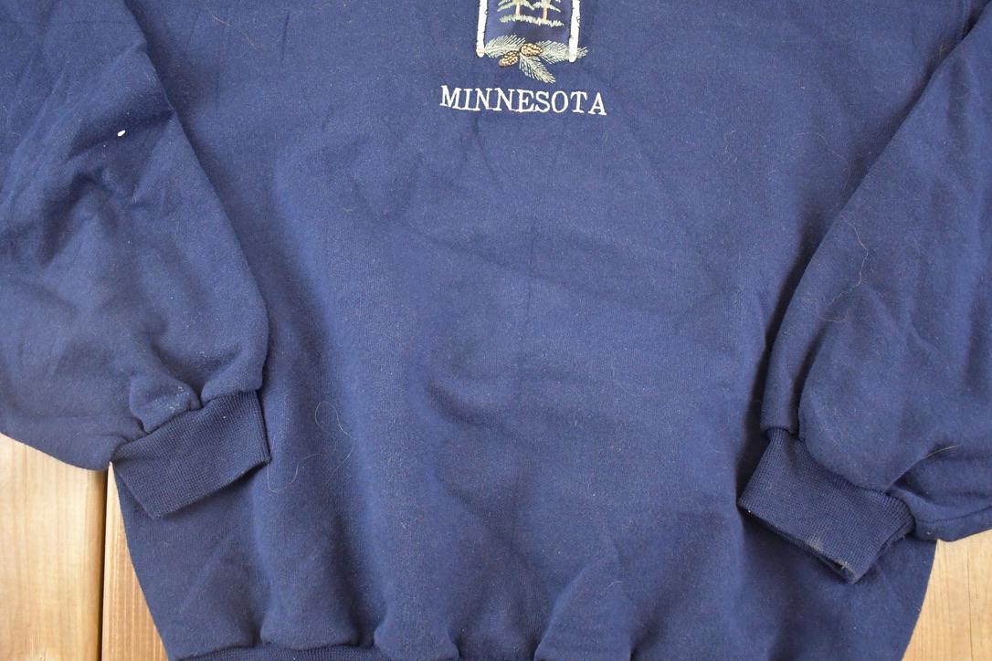 Vintage 1990s Minnesota Pines Embroidered Souvenir Crewneck Sweatshirt Men's M - Image 4
