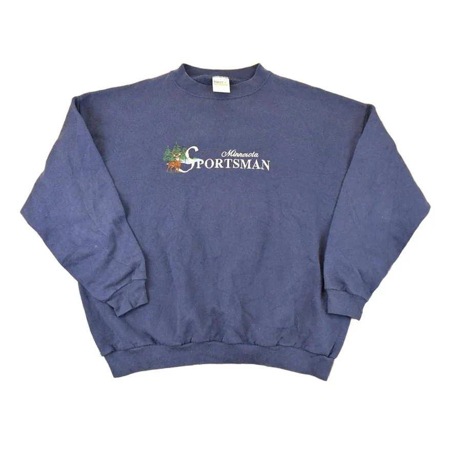 Vintage 1990s Minnesota Sportsman Embroidered Deer Crewneck Sweatshirt Mens XL