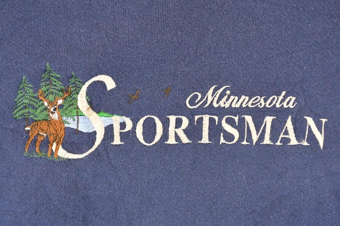Vintage 1990s Minnesota Sportsman Embroidered Deer Crewneck Sweatshirt Mens XL - Image 3