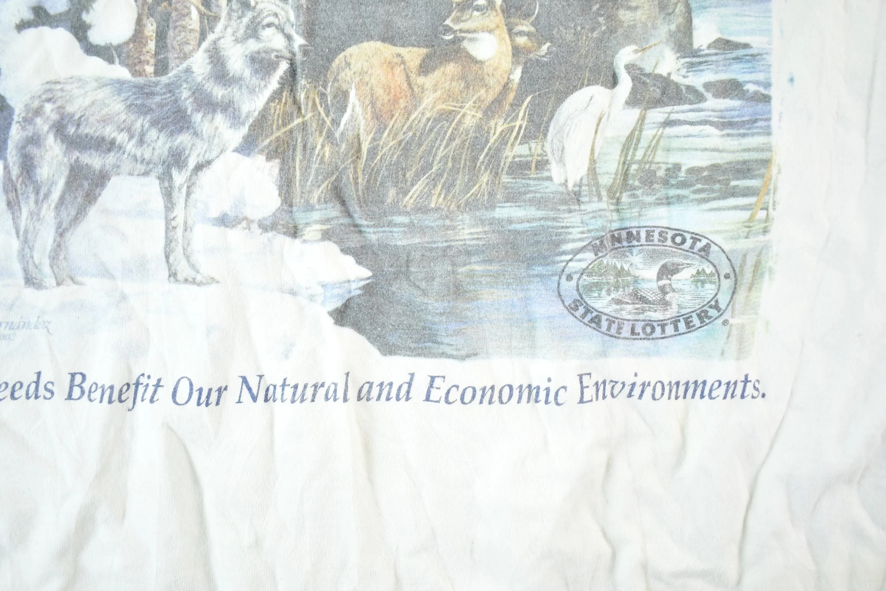 Vintage 1990s Minnesota State Lottery Nature T-Shirt Mens XL - Image 5