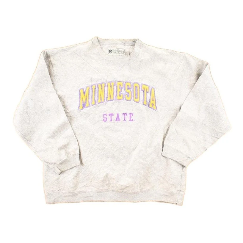 Vintage 1990s Minnesota State University Big Cotton Gear For Sports Crewneck Mens L