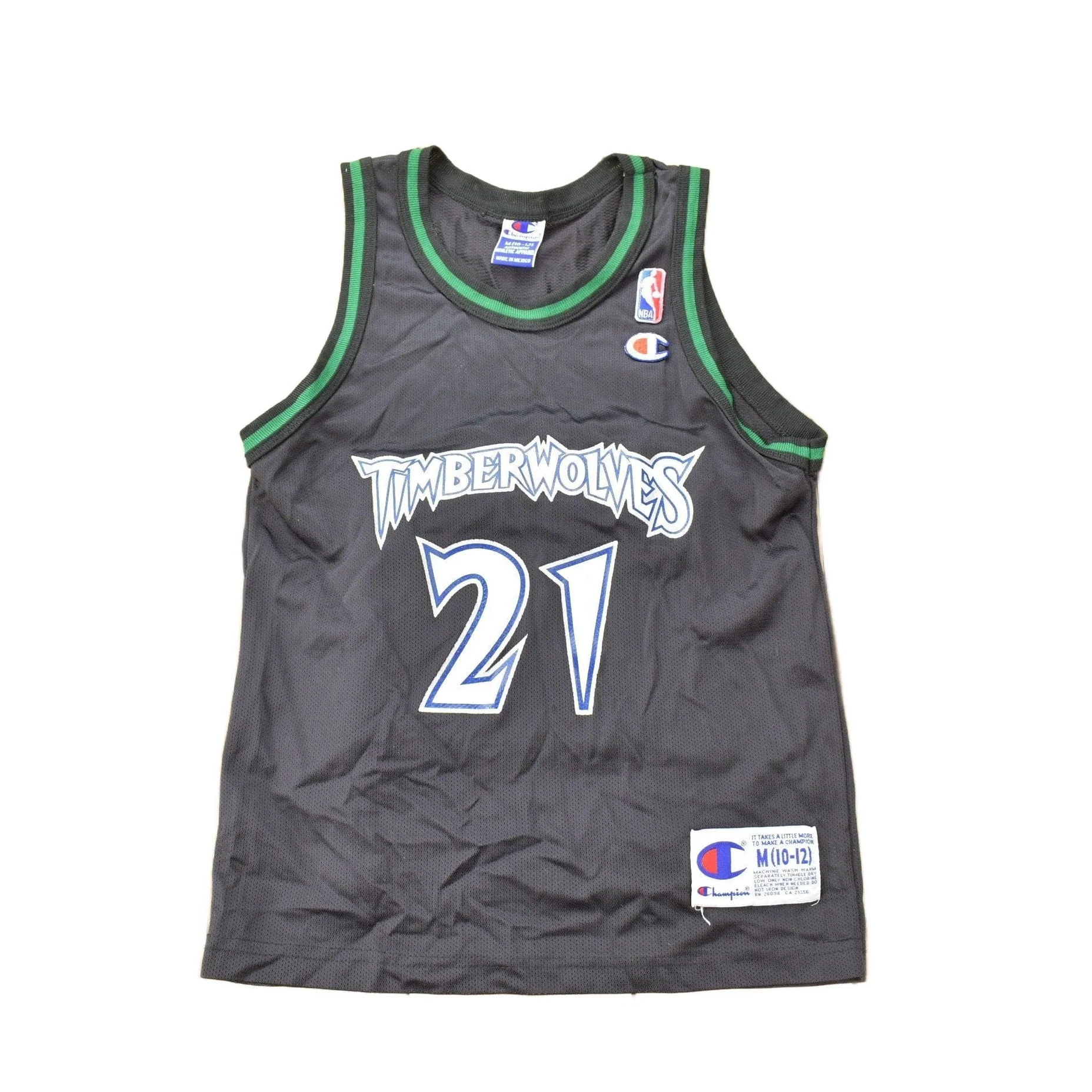 Vintage 1990s Minnesota Timberwolves NBA Kevin Garnett Basketball Jersey Youth M