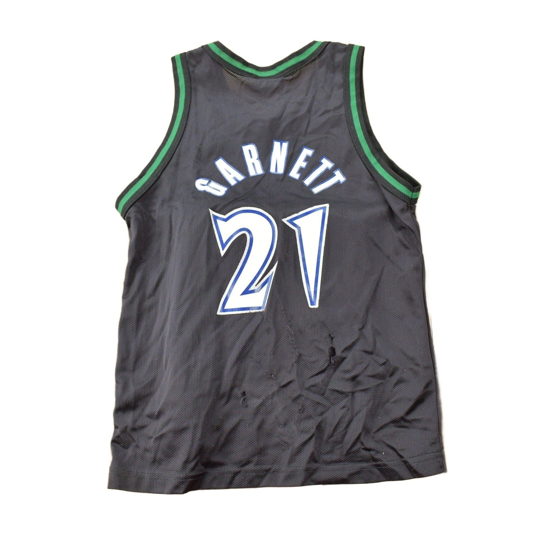 Vintage 1990s Minnesota Timberwolves NBA Kevin Garnett Basketball Jersey Youth M - Image 2